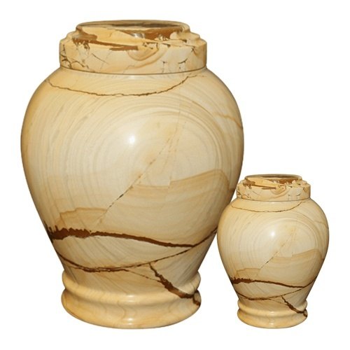 Embrace Teak Marble Cremation Urns